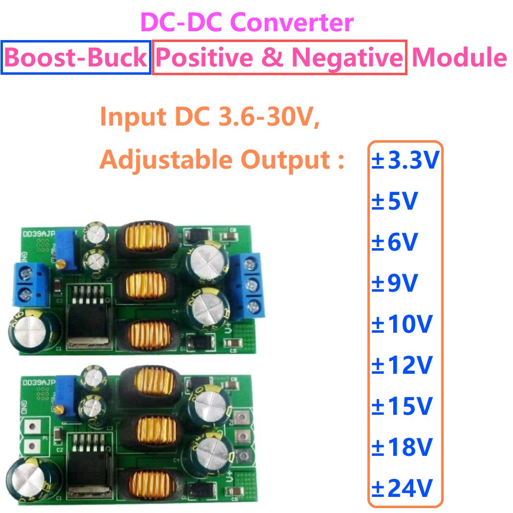 20W ±3-30V Dual Output Boost-Buck Converter Module DD39AJPA DD39AJPB