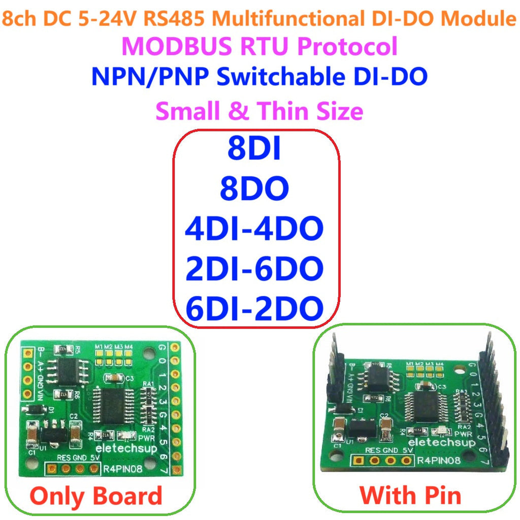 R4PIN08 8CH Multifunction RS485 IO Core Board Modbus RTU