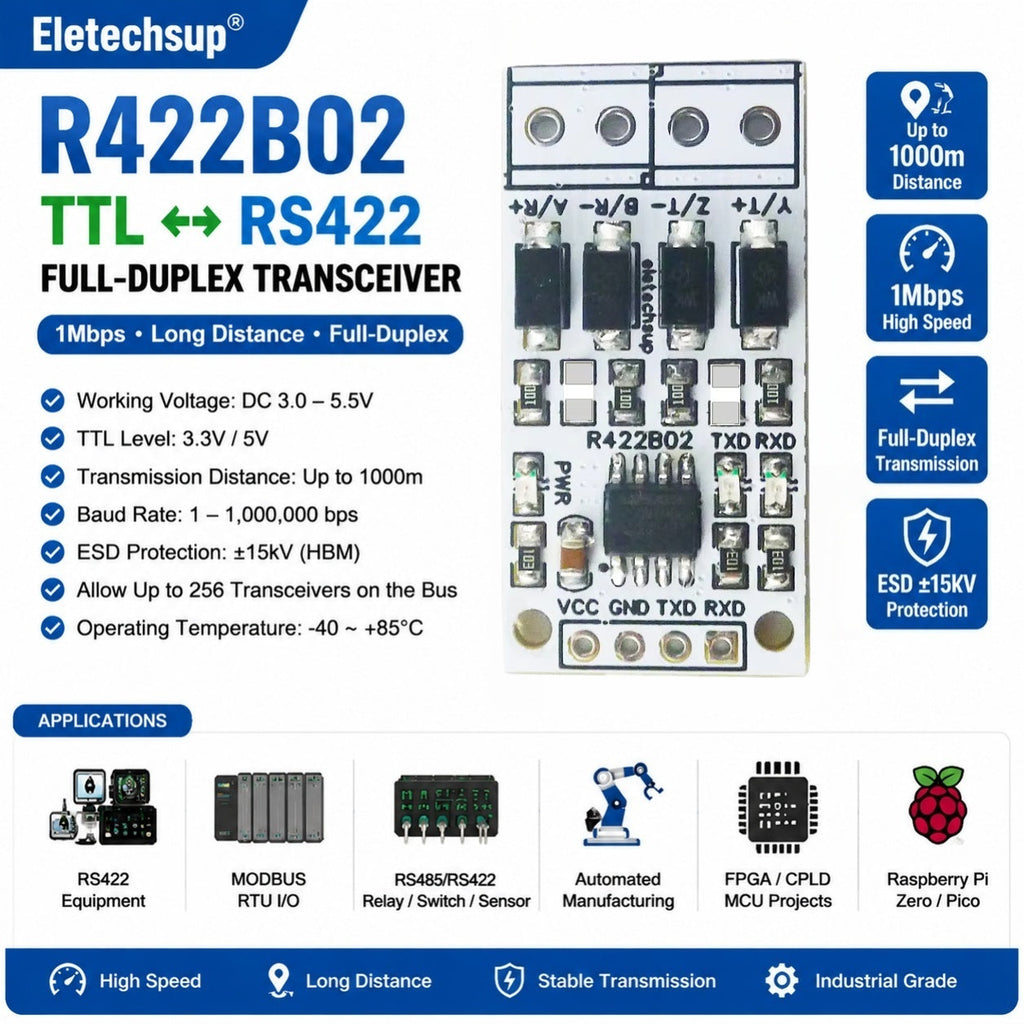 R422B02 RS422/485 Full-Duplex 1Mbps Shield Arduino UNO Mega