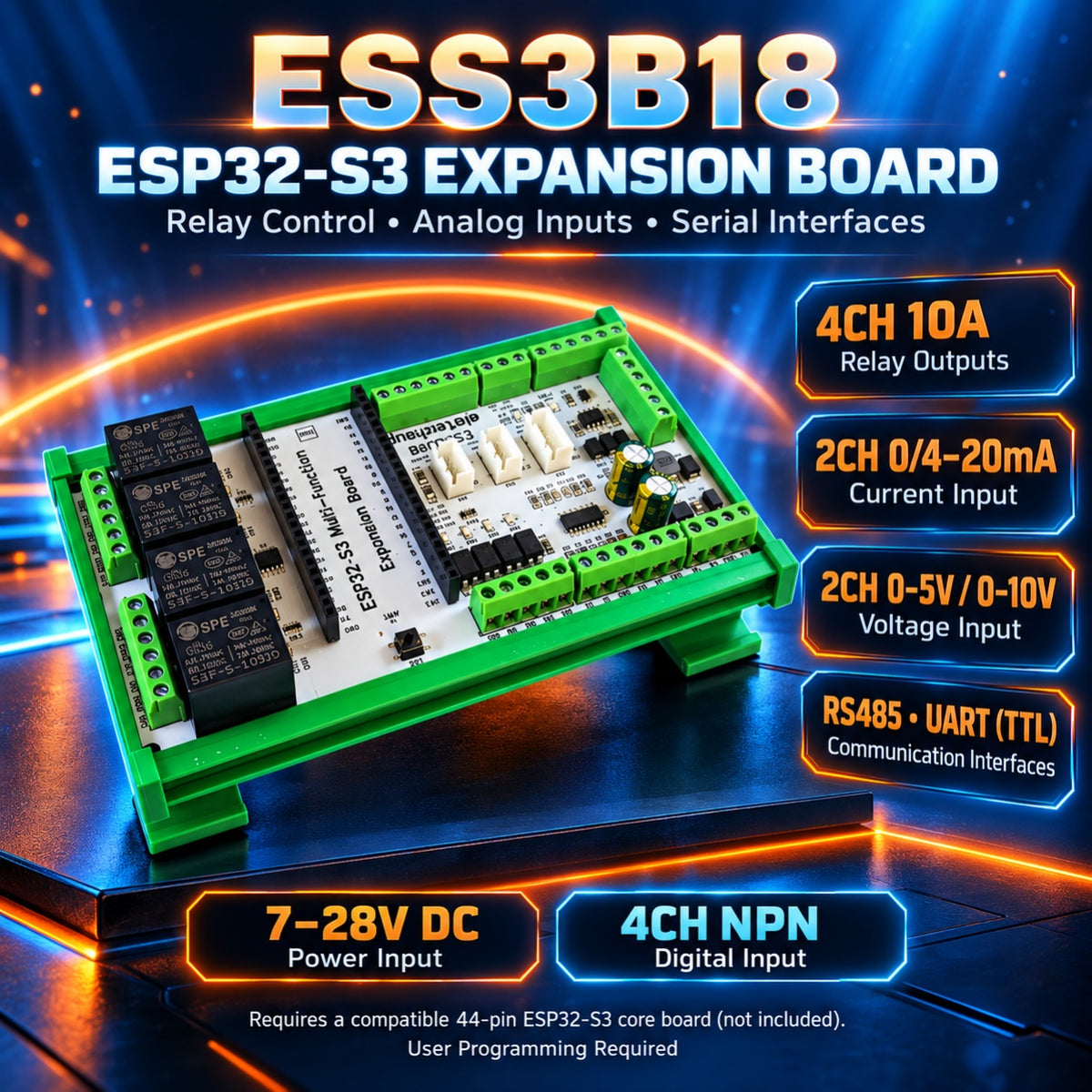 ESP32 S3 Expansion Board for Current Voltage Relay ESS3B18