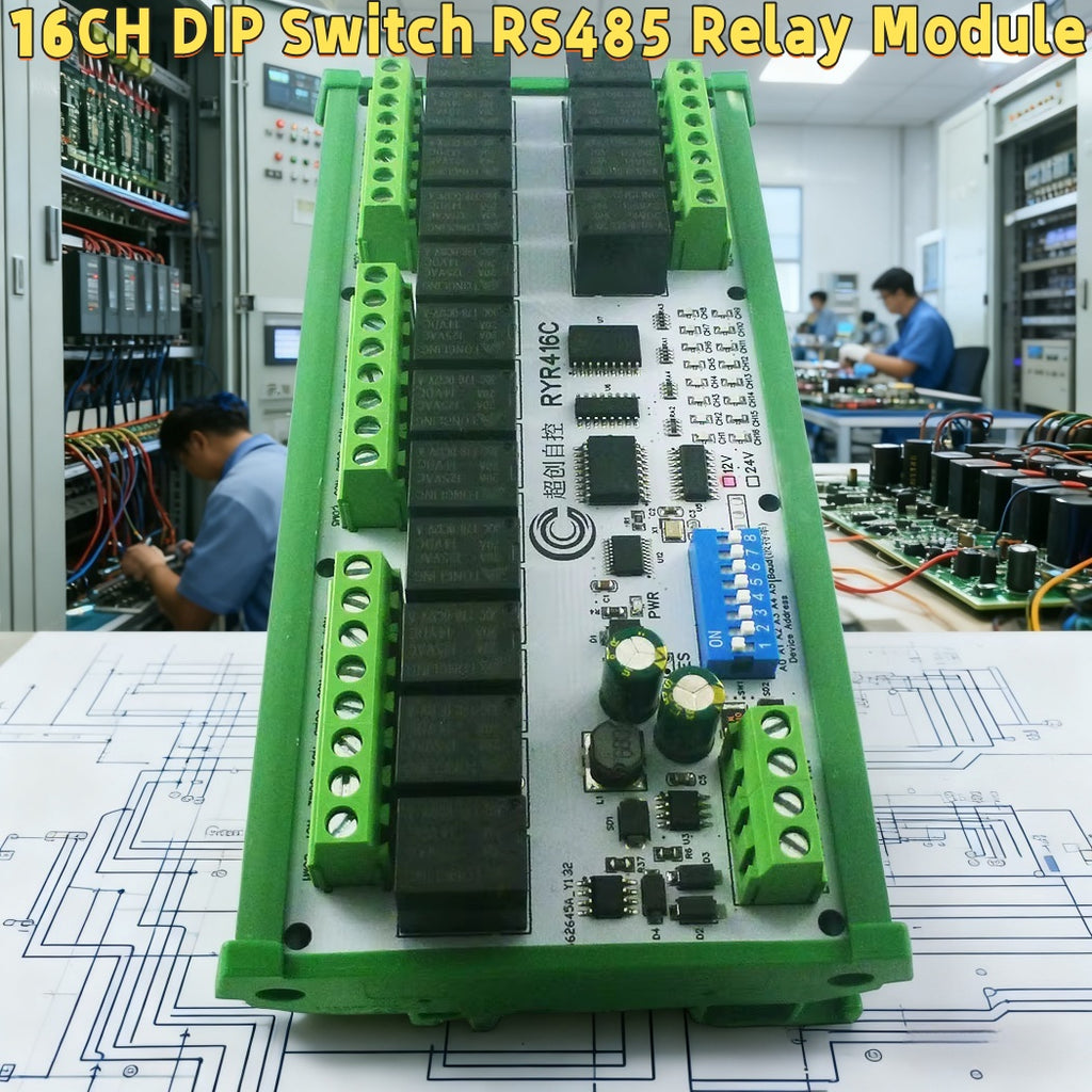 R4D3B16 16CH RS485 Modbus RTU Relay Module DC12V/24V for PLC