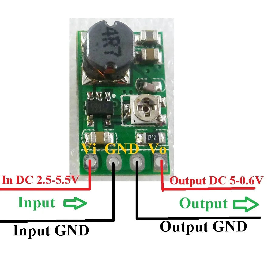 DD05AJSB 10PCS 2.5-5.5V to 0.6-5V Adjustable DC-DC Buck Module