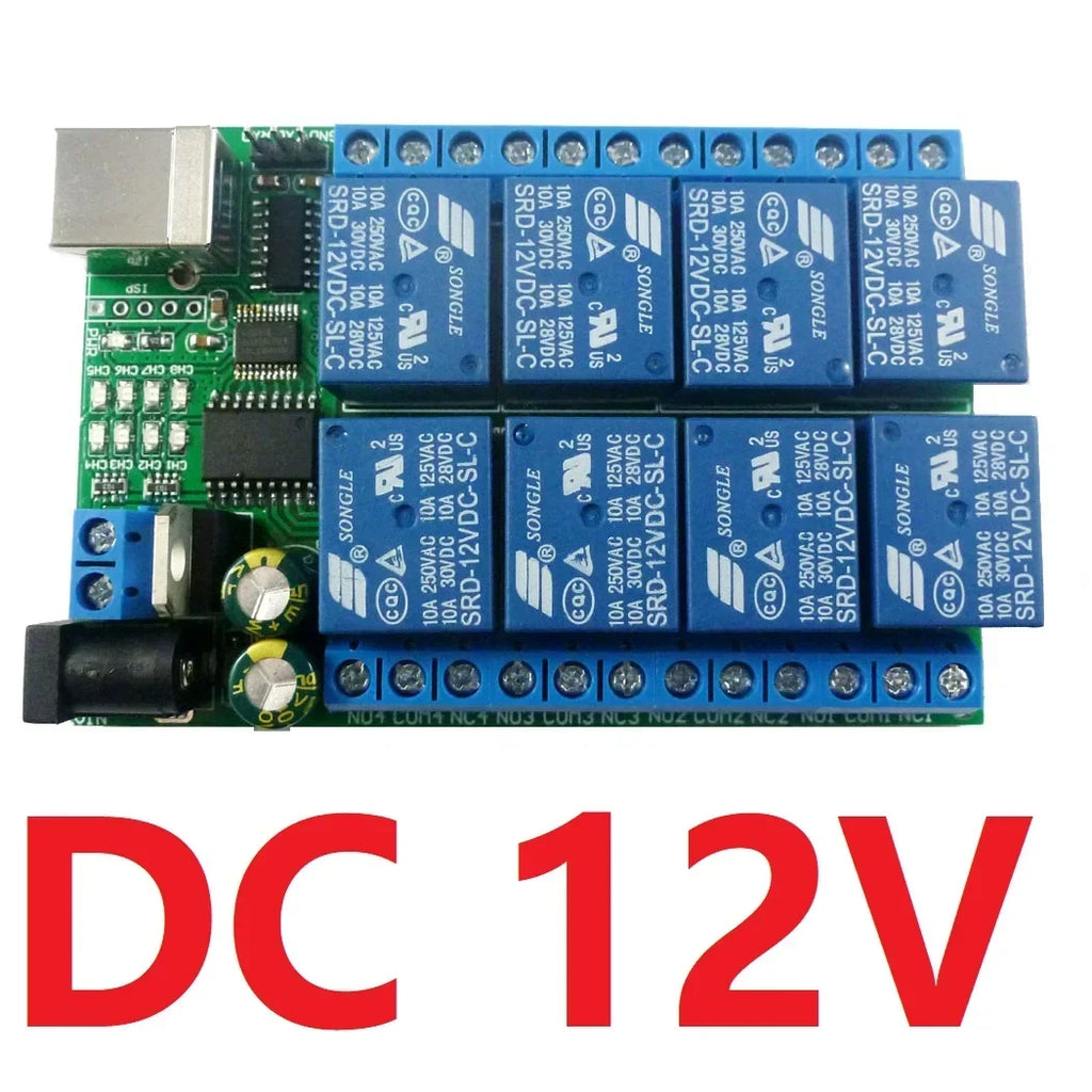 8-Channel USB/TTL/RS232 Serial Relay Controller PLC UD23A08