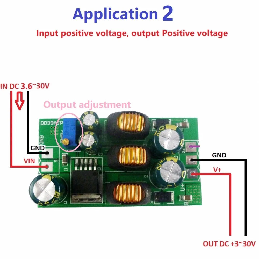 20W ±3-30V Dual Output Boost-Buck Converter Module DD39AJPA DD39AJPB