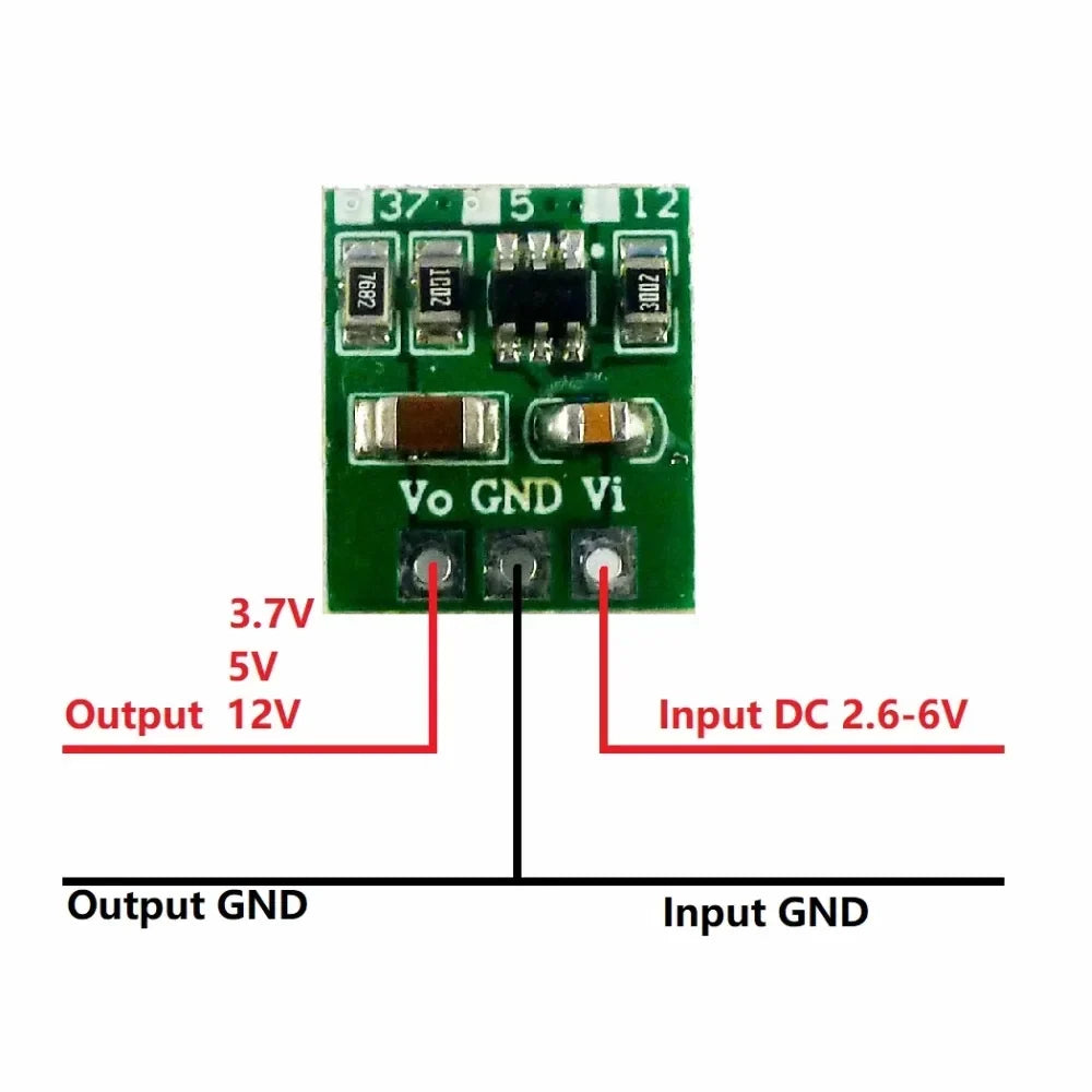 Mini 5W Boost Converter 2.6-6V to 3.7V/5V/12V Adjustable DD0512MA