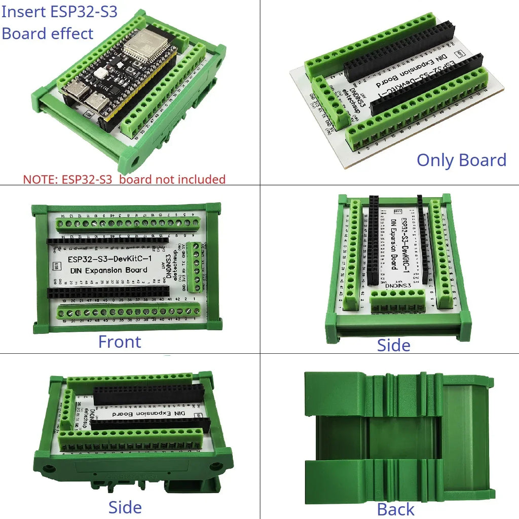 ESP32-S3 Screw Terminal Expansion Module DIN Rail Adapter DNDINS3