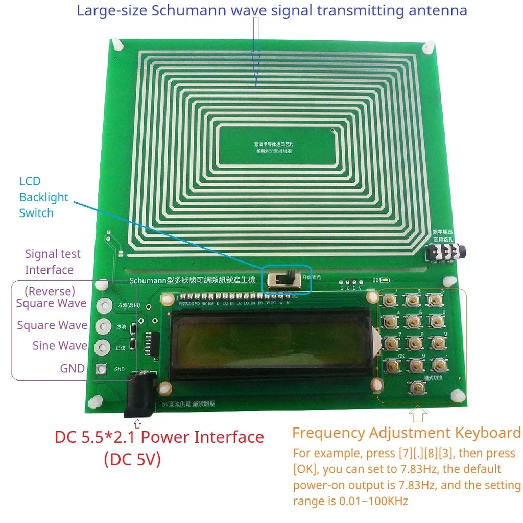 SMLDA01 0.01Hz-30kHz Adjustable Schumann Resonance Generator