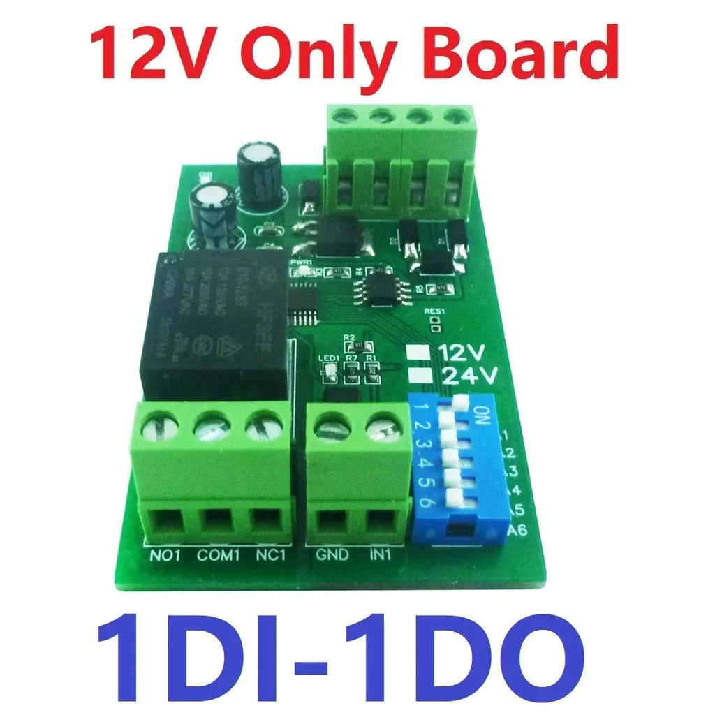 12V DC 1/2/4/8/12 Channel DI-DO Modbus RTU RS485 Relay Module 10IOA01 10IOA02 10IOA04 10IOA08 10IOA12