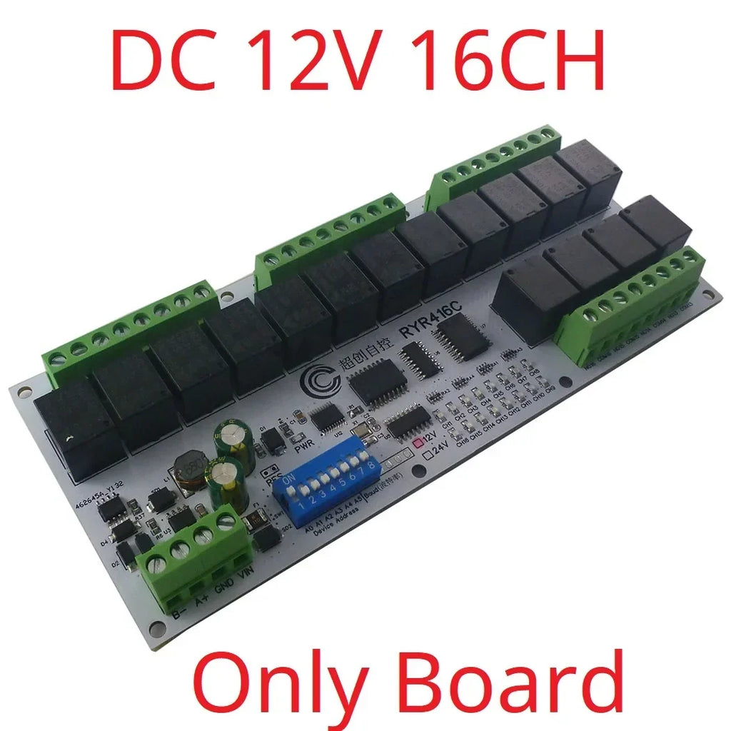 R4D3B16 16CH RS485 Modbus RTU Relay Module DC12V/24V for PLC