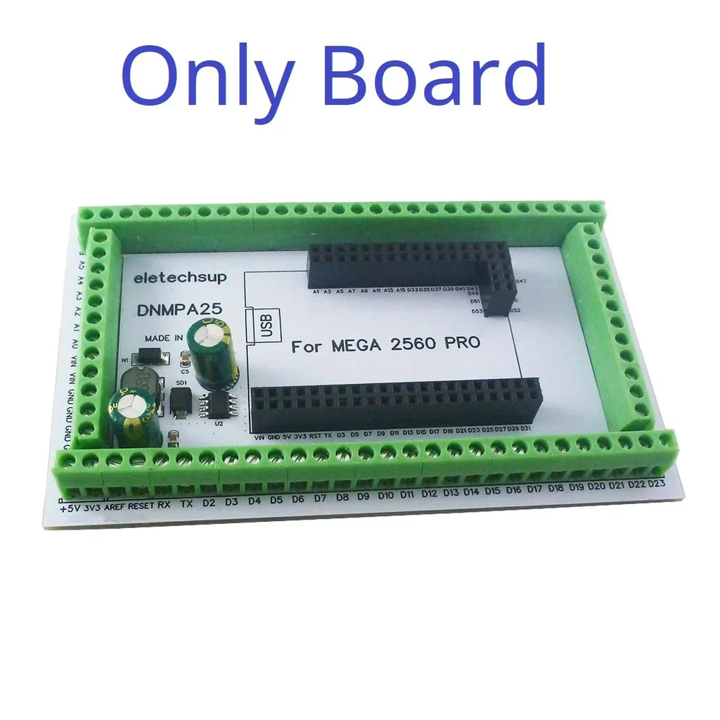 DIN Rail Terminal Block Adapter Arduino MEGA2560 7-30V 5V DNMPA25