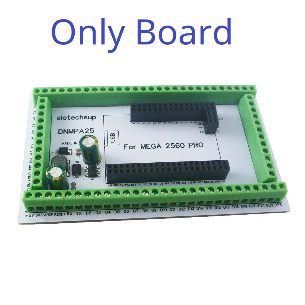 DIN Rail Terminal Block Adapter Arduino MEGA2560 7-30V 5V DNMPA25