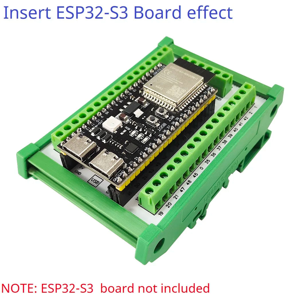 ESP32-S3 Screw Terminal Expansion Module DIN Rail Adapter DNDINS3