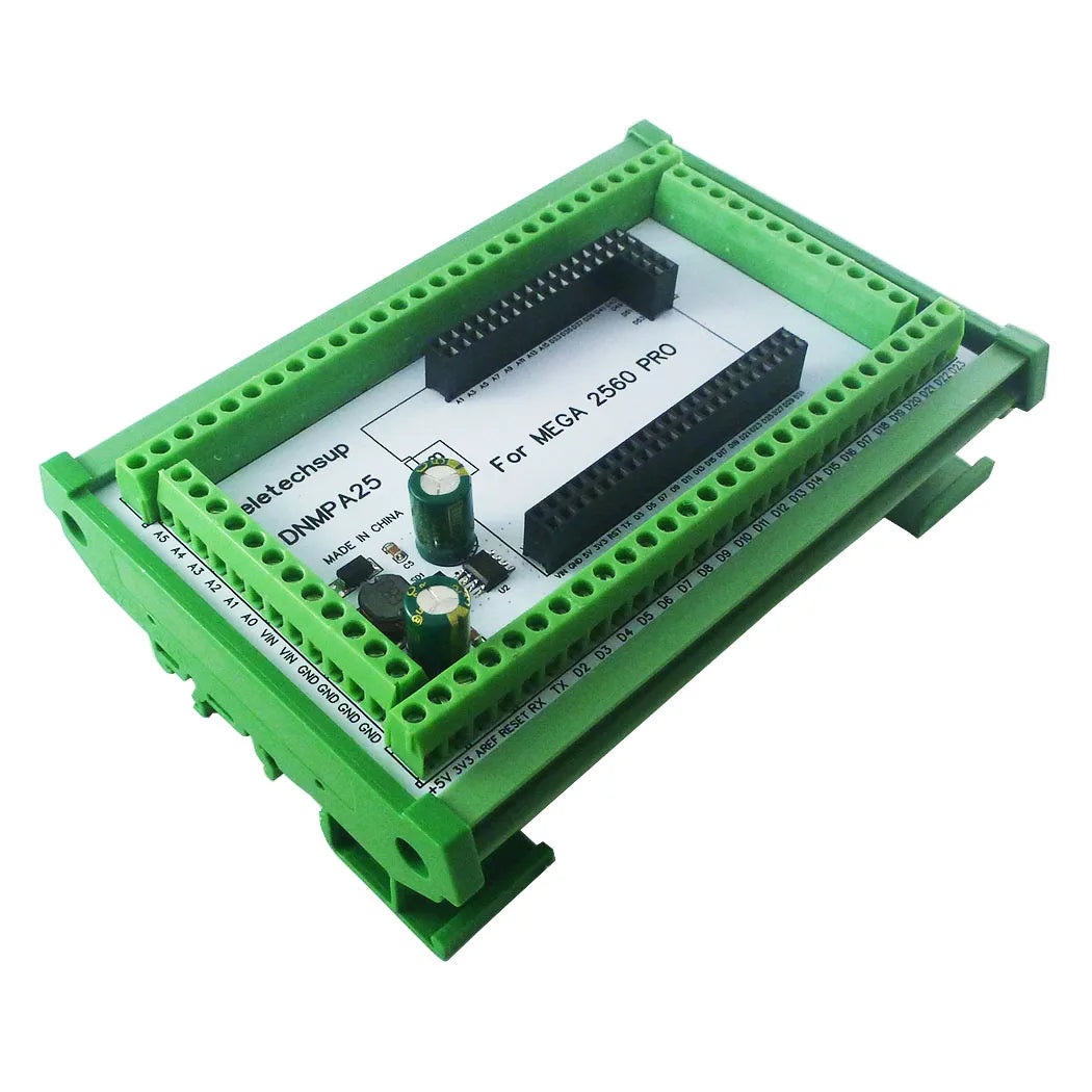 DIN Rail Terminal Block Adapter Arduino MEGA2560 7-30V 5V DNMPA25
