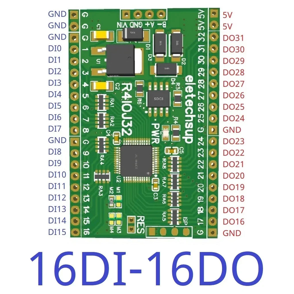 5-in-1 32DI/32DO Modbus RTU RS485 5V/3.3V TTL Board R4IOJ32
