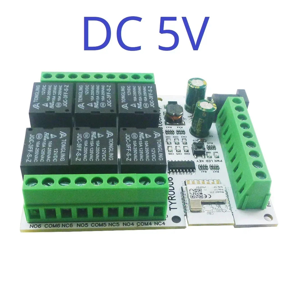 6CH WiFi Smart Relay Module DC 5V/12V/24V 6DI 6DO TYROD06