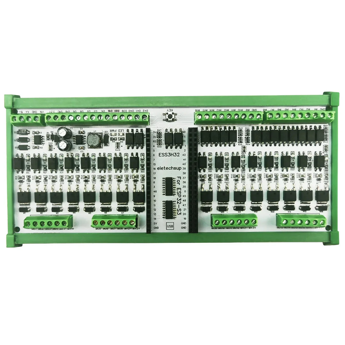 ESP32-S3 16CH NPN 16CH MOS RS485 PWM PLC I/O Board ESS3H32
