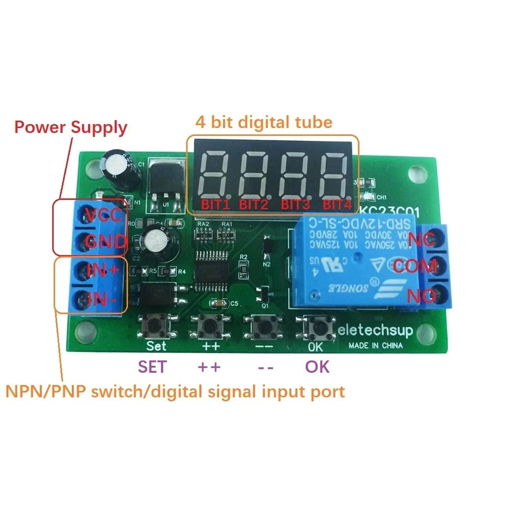 DC 5V/12V/24V Multifunction Pulse Counter Delay Relay PLC KC23C01