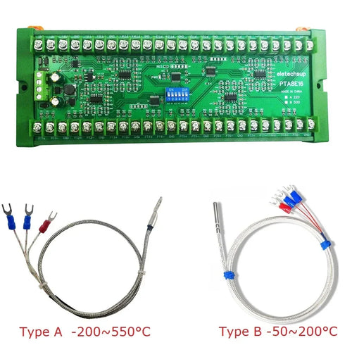 16CH PT100 RS485 Modbus RTU Temperature Module 12/24V PTA8E16