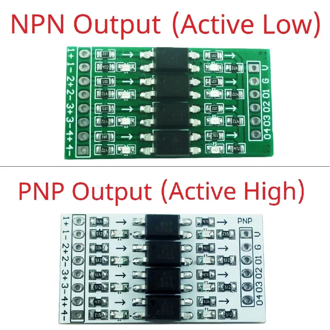 3.3V-24V 10kHz DI-DO Optocoupler Logic Level Converter OP71A04
