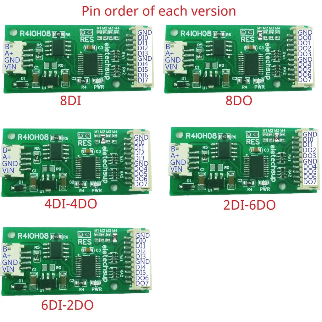 R4IOH08 Mini 8CH RS485 Modbus RTU DI-DO Module NPN PNP PLC