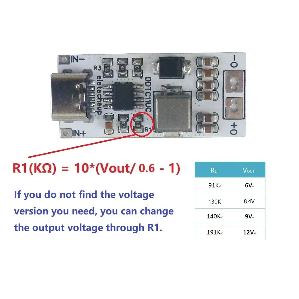 14W Type-C 5V to 12V Step-Up Boost Converter Module DDTC11UC