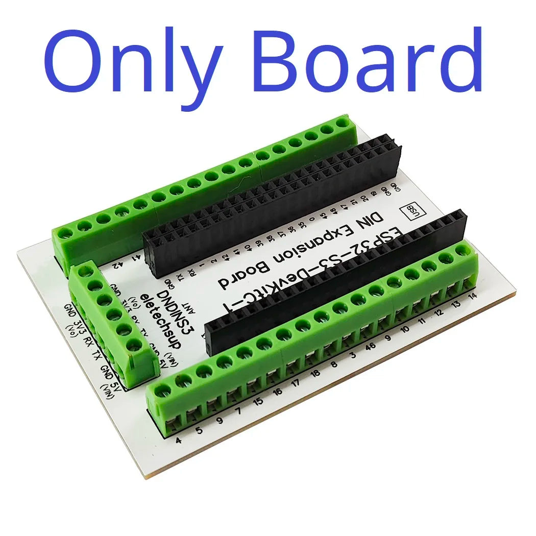 ESP32-S3 Screw Terminal Expansion Module DIN Rail Adapter DNDINS3