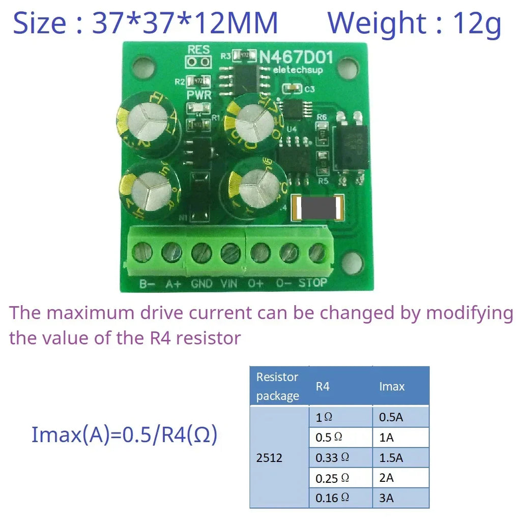 N467D01 RS485 Modbus RTU DC Motor Driver 8-30V Forward Reverse