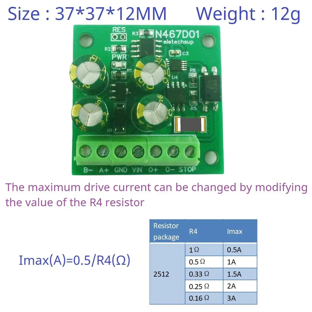 N467D01 RS485 Modbus RTU DC Motor Driver 8-30V Forward Reverse