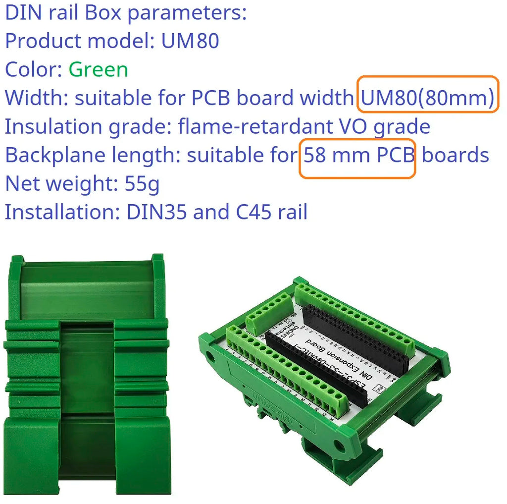 ESP32-S3 Screw Terminal Expansion Module DIN Rail Adapter DNDINS3