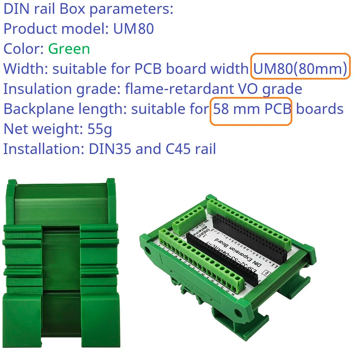 ESP32-S3 Screw Terminal Expansion Module DIN Rail Adapter DNDINS3