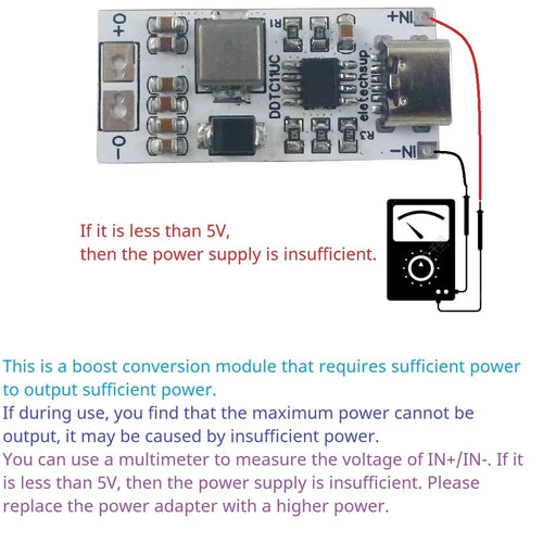 14W Type-C 5V to 12V Step-Up Boost Converter Module DDTC11UC